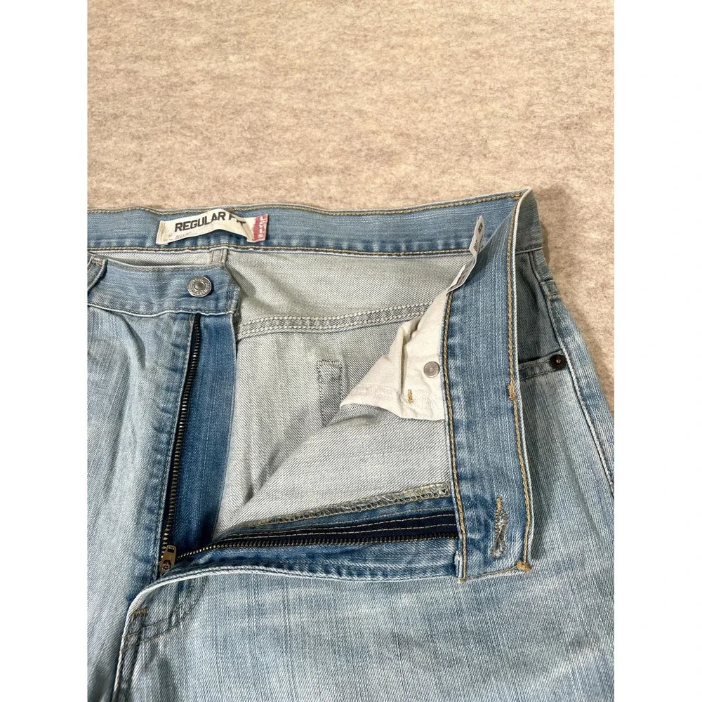 Levis 501 Original Fit Jeans Men 36x36 Blue Denim Cotton Straight Leg Light Wash